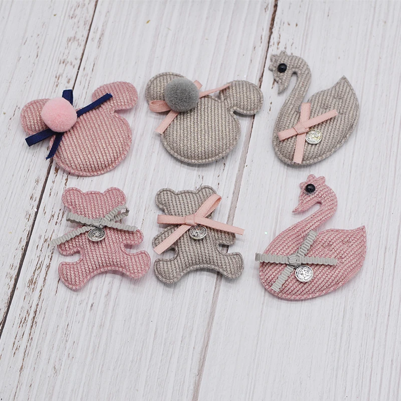

10pcs/lot Mouse Padded Appliques for Children Headwear Hair clip Accessories and Garment Accessories