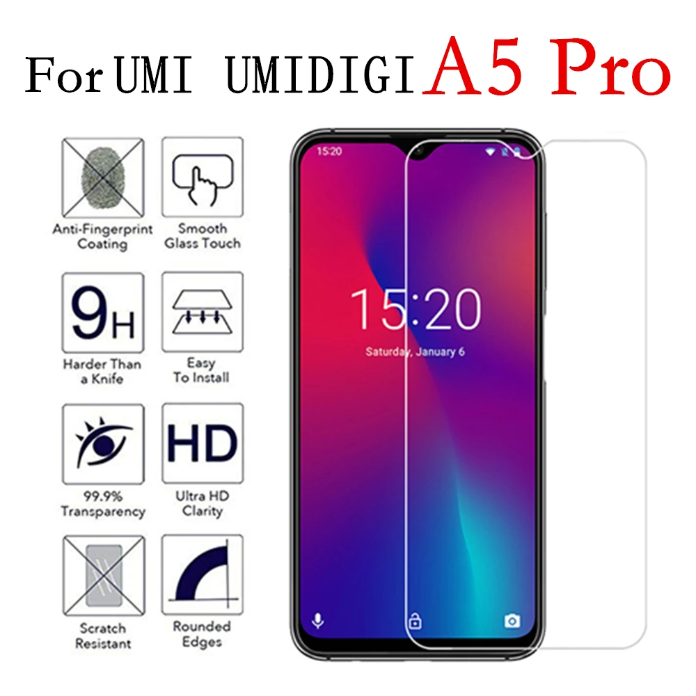 

protective glass on the for UMI UMIDIGI A5 Pro screen protector for UMIDIGI A5Pro armor tempered glas a 5 5pro 5a safety 9h film