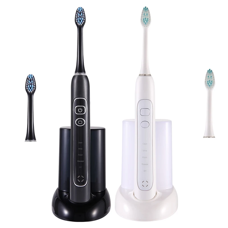 

Electric toothbrush 2pcs Replacement Heads Adult intelligent inductive Seven level waterproof Toothbrush Ultrasonic toothbrush