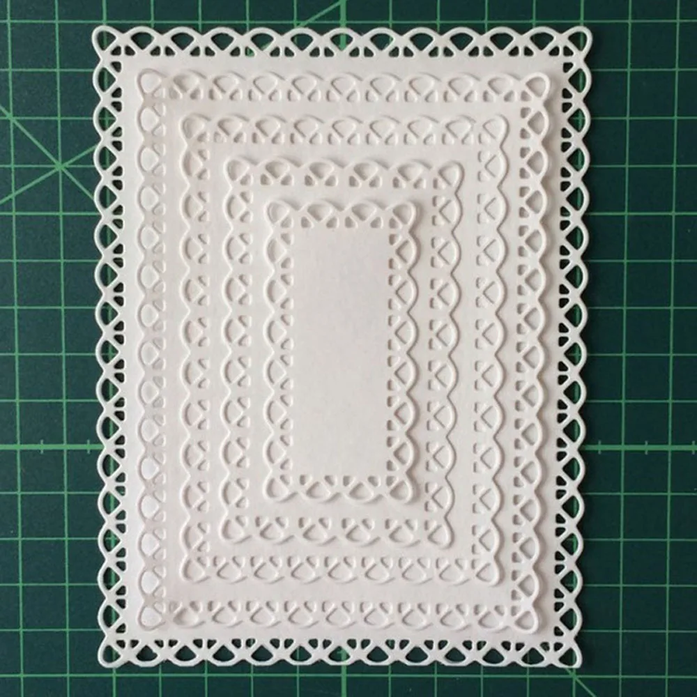 

ForeWan Nested Rectangle Frame Metal Cutting Die Stencils for DIY Scrapbooking album Decor Embossing Hand-on Paper Cards New