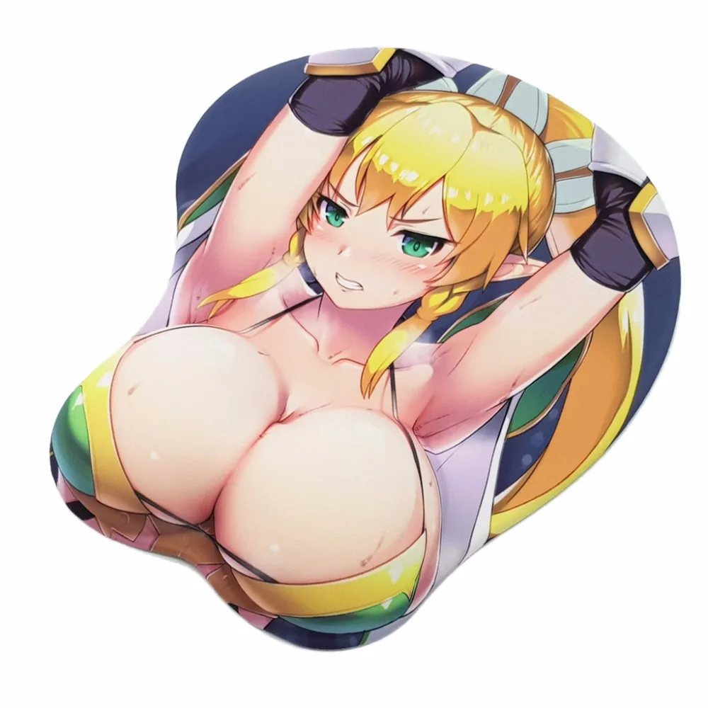 Меч Арт онлайн Leafa аниме 3D Oppai коврик для мыши с гелем для запястья 2WAY