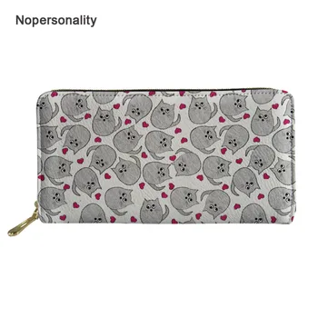 

Nopersonality Printing Cat Leopard Leather Wallets for Women Long Female Credit Card Holders Zipper Clutch Coin Purse Money Bags