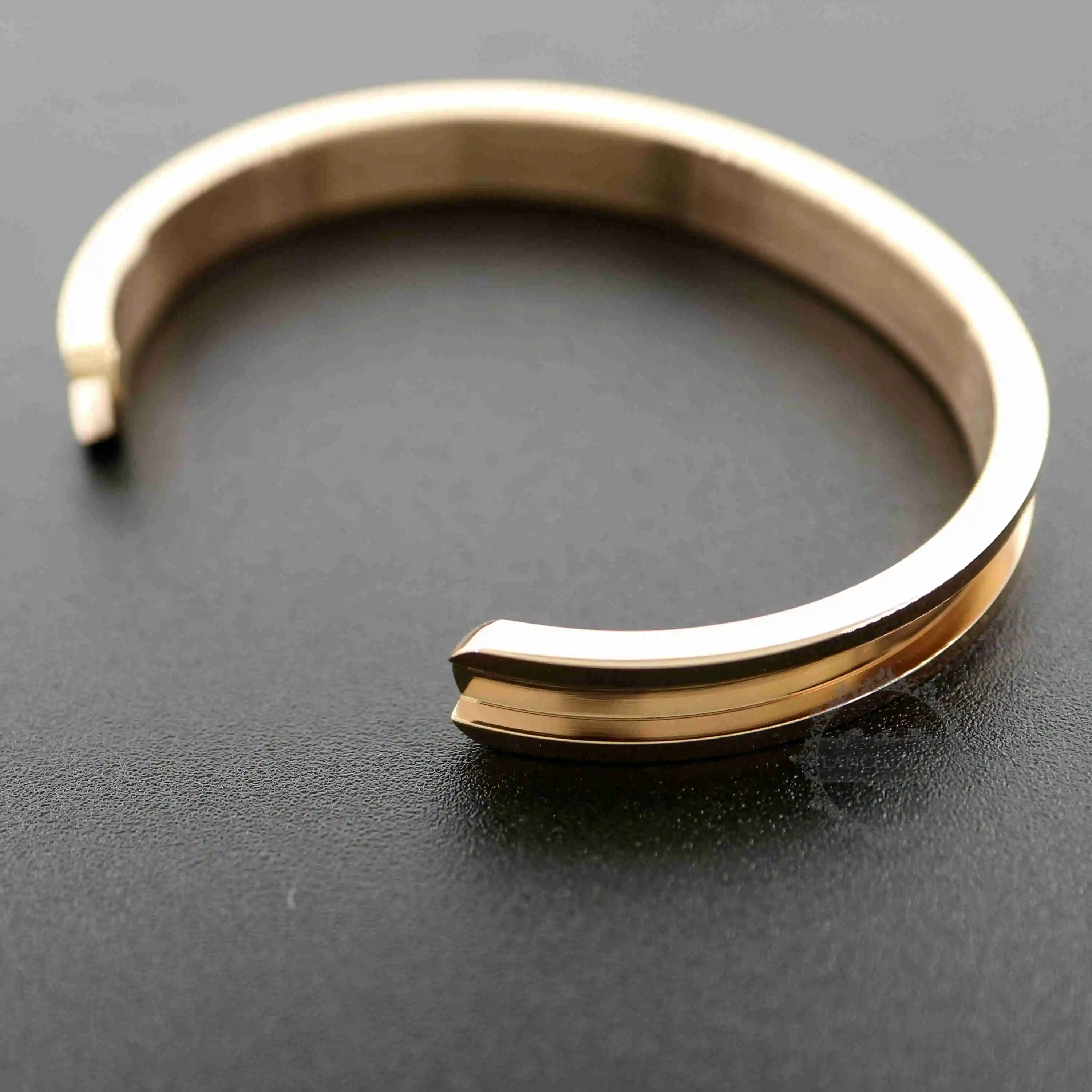 7x57 мм Серебряный, Золотой, розовое золото браслет из нержавеющей стали с 4 мм шириной 1,5 мм глубиной ободок DIY поставки 1900175