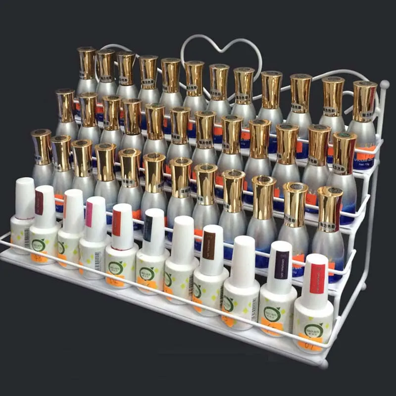 Metal Nail Polish Shelf Cosmetic Varnish Display Stand Holder Heart