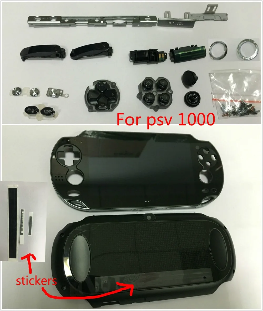 Для psvita для ps vita psv 1000 игровой ЖК-экран в сборе+ задняя крышка 3g или wifi версия черный+ кнопки наклейка