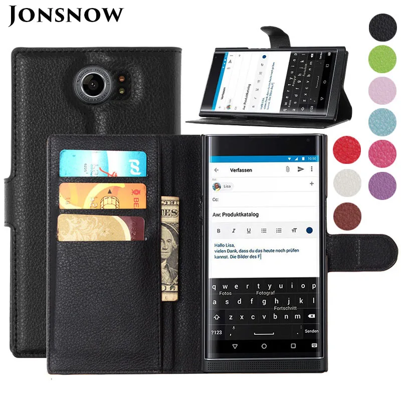 

Jonsnow Case For Blackberry Priv Luxury Wallet PU Leather Case for Blackberry Priv Flip Protective Phone Cover 5.4 inch