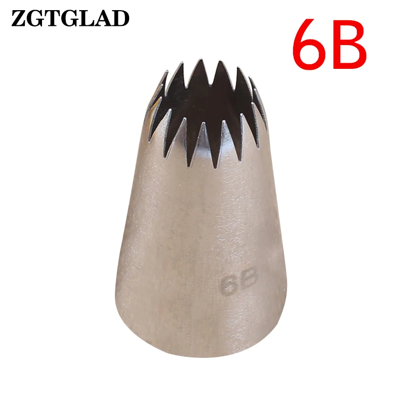

ZGTGLAD 6B# 1pc Nozzle Cake Decorating Tips Stainless Steel Writing Tube Icing Nozzle Cake Decorating Tools Baking Pastry Tools