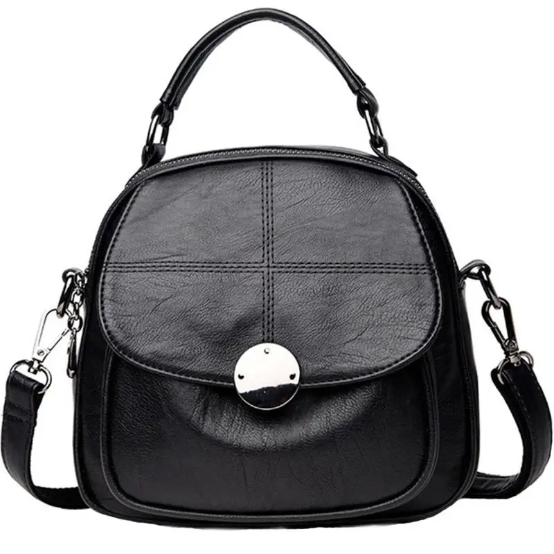 

JHD-Fashion Lady Backpack PU Backpack Female Multifunction Shoulder Bag Small Backpack