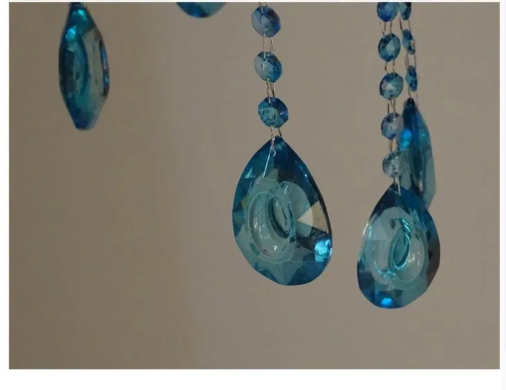 Новинка синяя хрустальная люстра богемная украшения из кристаллов подвески и