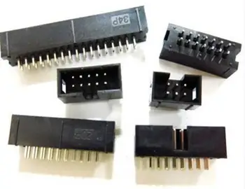 

100x DC3 6 Pin Shrouded Male Header Connector 2.54mm