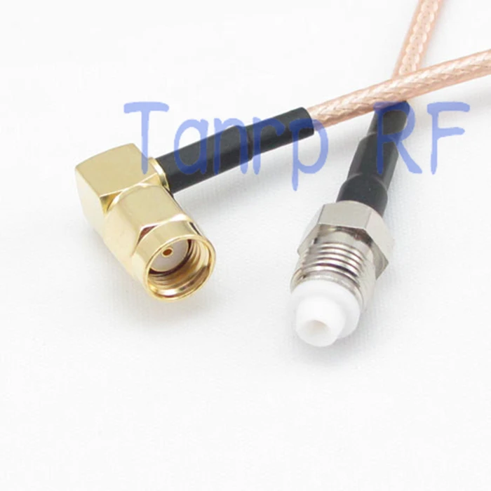 

20inch RP SMA male plug right angle to FME female jack RF adapter connector 50CM Pigtail coaxial jumper cable RG316 cord