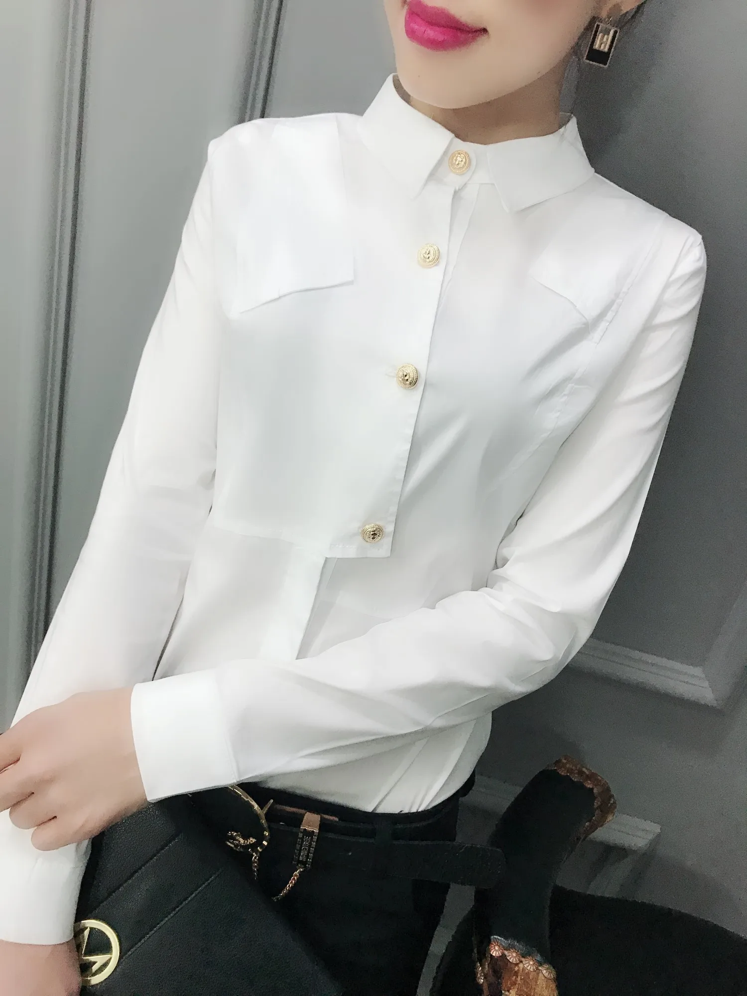 Aliexpress.com : Buy 2018 Spring Long Sleeve Turn Down ...