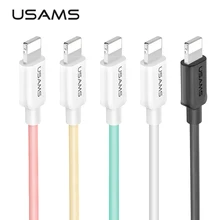 USB кабель для iPhone 7 кабель, USAMS 2A Быстрая зарядка для iPhone X 8 7 6 6s plus 5 S 5 SE Дата кабели зарядное устройство для светового кабеля