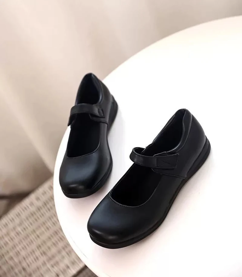 Re: Zero kara Hajimeru Isekai Seikatsu Ram Rem; обувь для костюмированной вечеринки; японская школьная обувь; черные кожаные туфли на низком каблуке