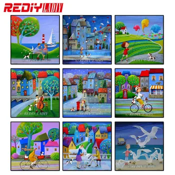 

REDIY LADIY Diamond Painting Romantic Lovers Full Rhinestones Cross Stitch Full Square Mosaic Diamond Embroidery Home Decoration