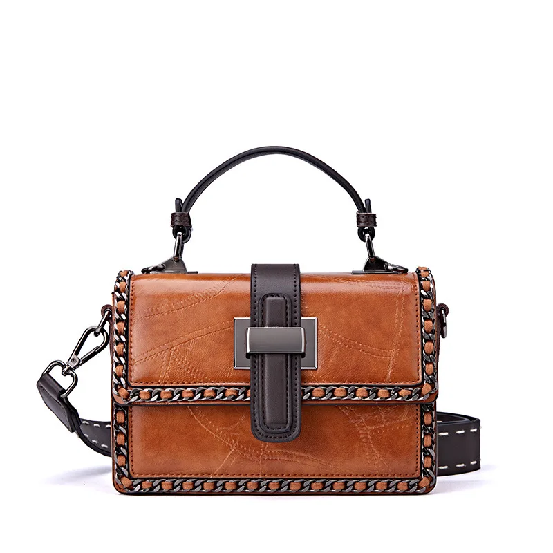 

Newest Women Contrast color Shoulder Bag PU Leather Ladies Handbags Simple Designer Crossbody Messenger Bags Small Flap Tote