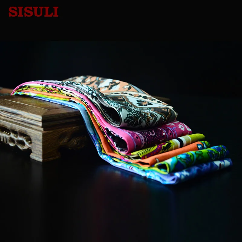 

[Long Scarf]100% Silk Twill Long Ties Pure Silk Fabric Floral Printed Pattern Fashion Silk Scarves New Desigual