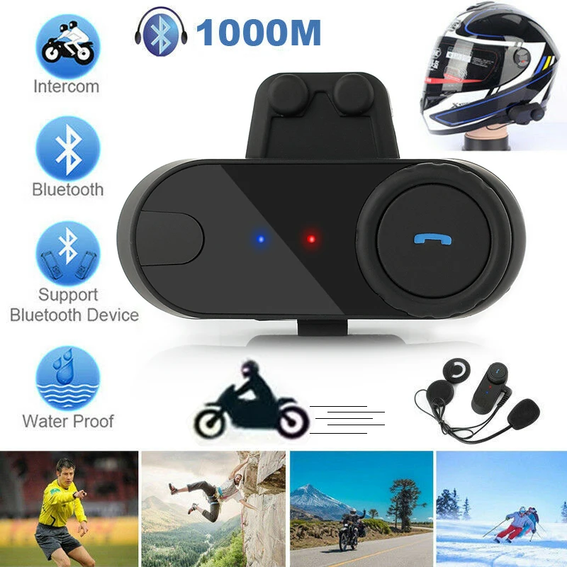 800M беспроводная BT Переговорная мотоциклетная bluetooth-гарнитура для шлема