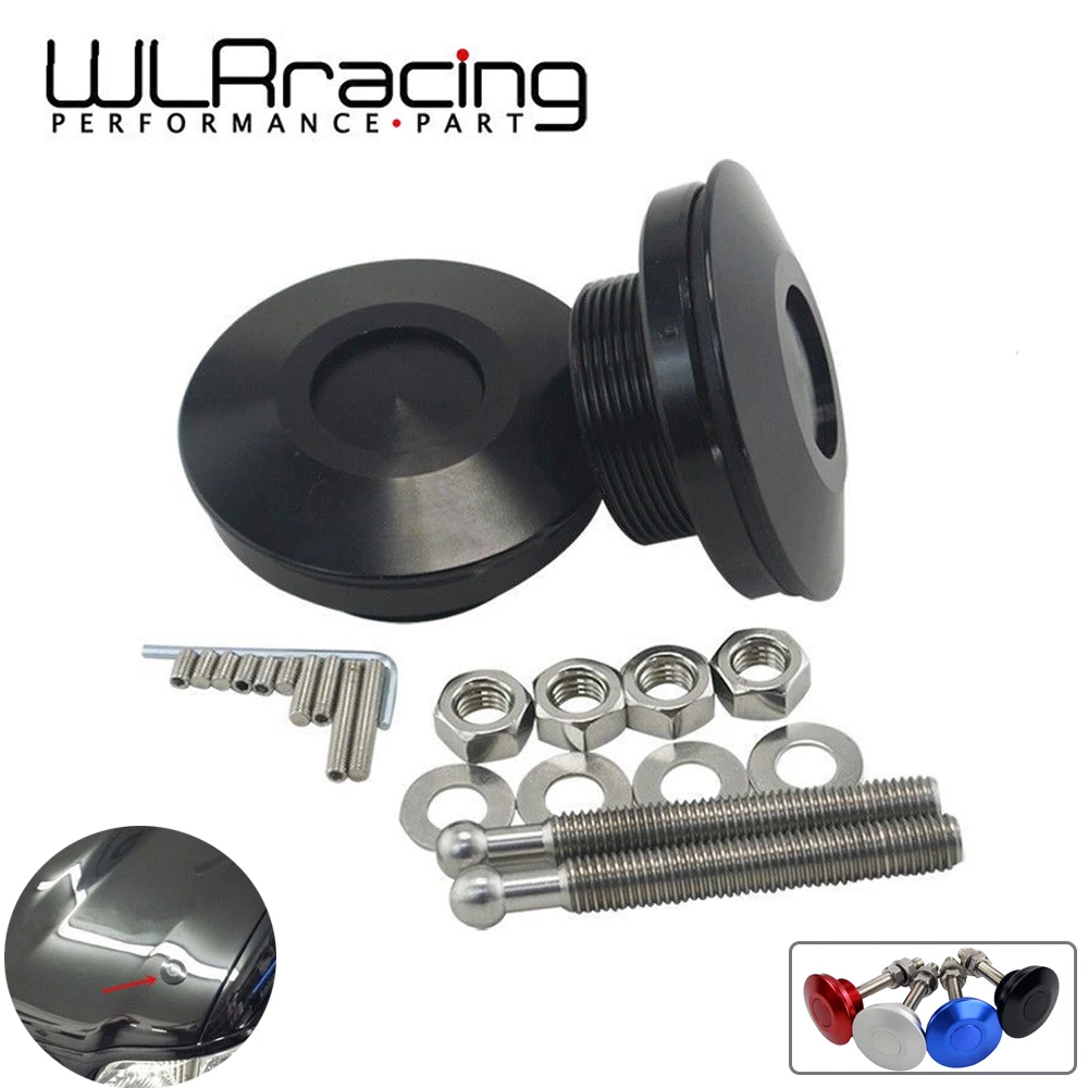 Universal 2.4" 62mm 4 Colors Push Button Billet Hood Pins Lock Clip Kit