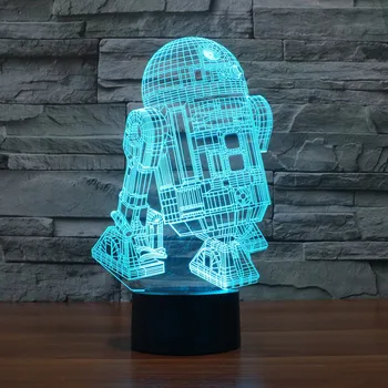 

Szvfun Star Wars Lampara Led Night Light Baby r2d2 robot Luminaria 3D Led Lamp Nachtlampje Kids Bedside Table Lamps Nightlight
