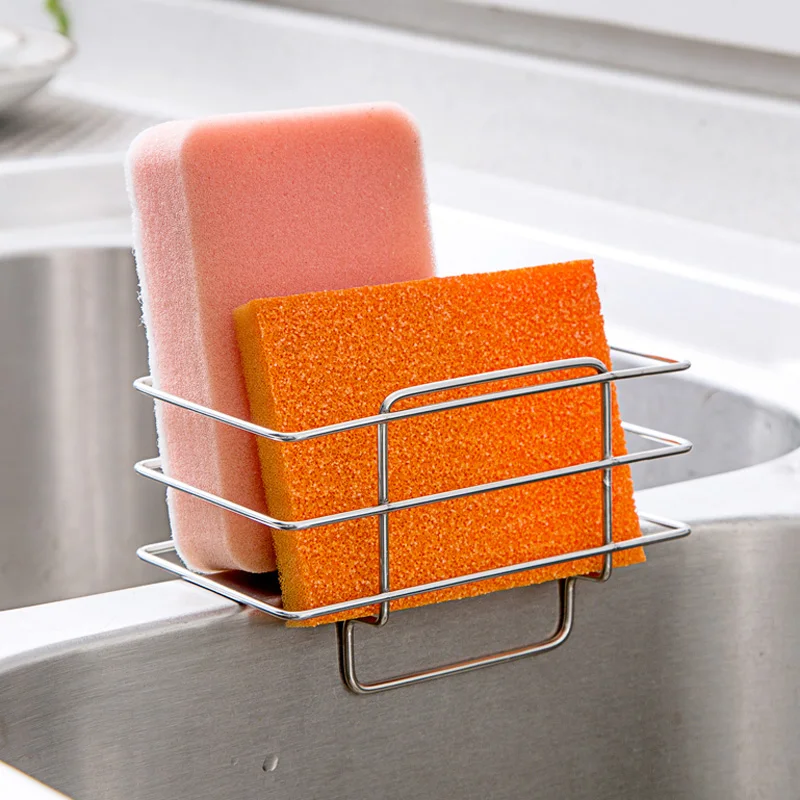 kitchen sink storage rack sponge scrubber holder container stainless steel basket organizer drainer shower hanging drying bath in storage holders racks - Kitchen Sponge Holder kitchen sink storage rack sponge scrubber holder container stainless steel basket organizer drainer shower hanging drying bath in storage holders racks - Kitchen Sponge Holder