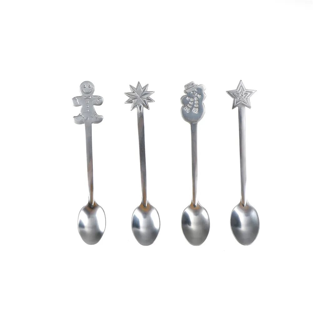 

4 pcs/set Stainless Steel Coffee Spoon Christmas Coffee Spoons For Kid Drinking Tea Spoon Christmas Tableware gifts