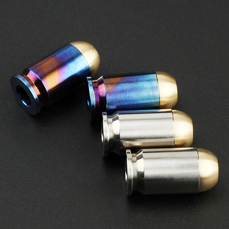 

Titanium Alloy + Brass Bullet Shape Paracord Accessory Umbrella Rope Pendant Knife Beads EDC Tool Paracord Beads