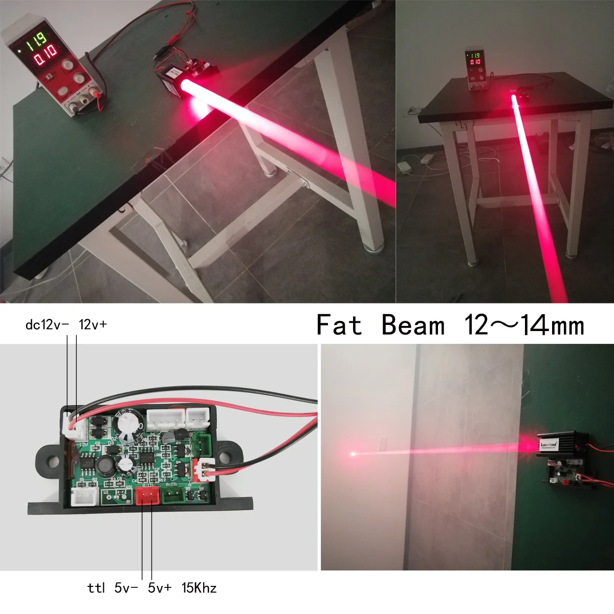 Fat Beam 200 мВт 650 нм Красный точечный Фокусируемый лазерный диодный модуль ttl