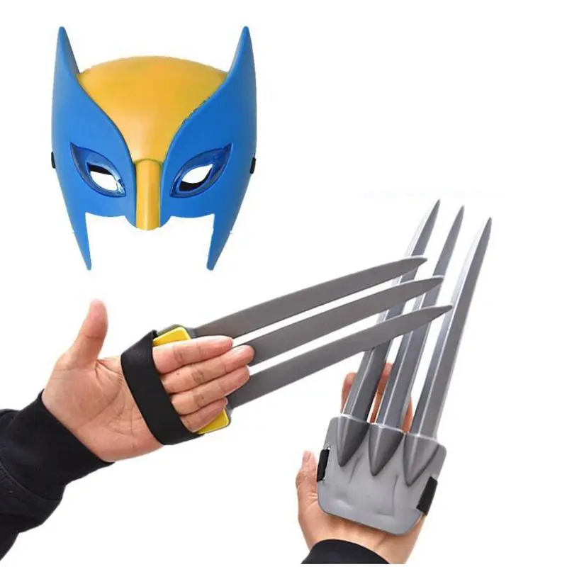 

superhero X-men Wolverine weapons Toys Wolverine claws mask Cosplay ABS plastic Action Figure Toys For Halloween kids Gifts