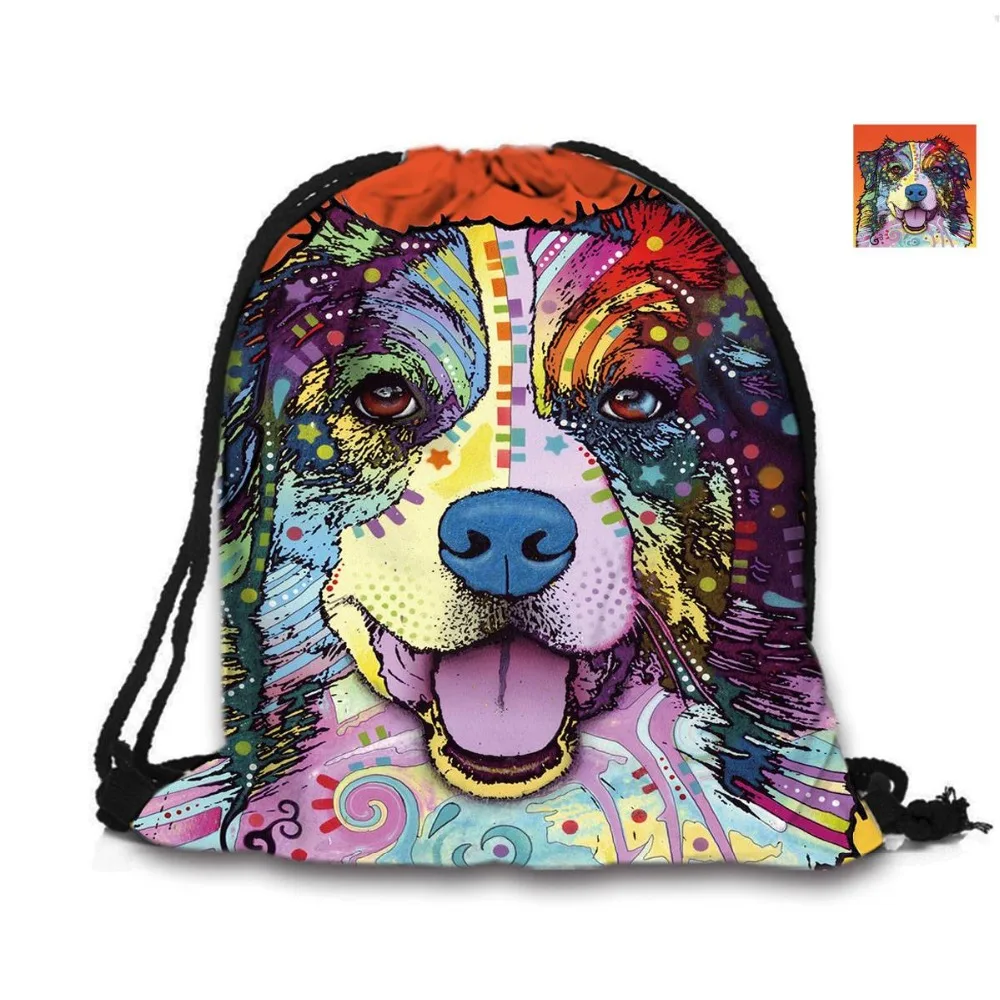 Tas Serut Lucu Pet Anjing Gembala Australia Kustom Hewan Ransel