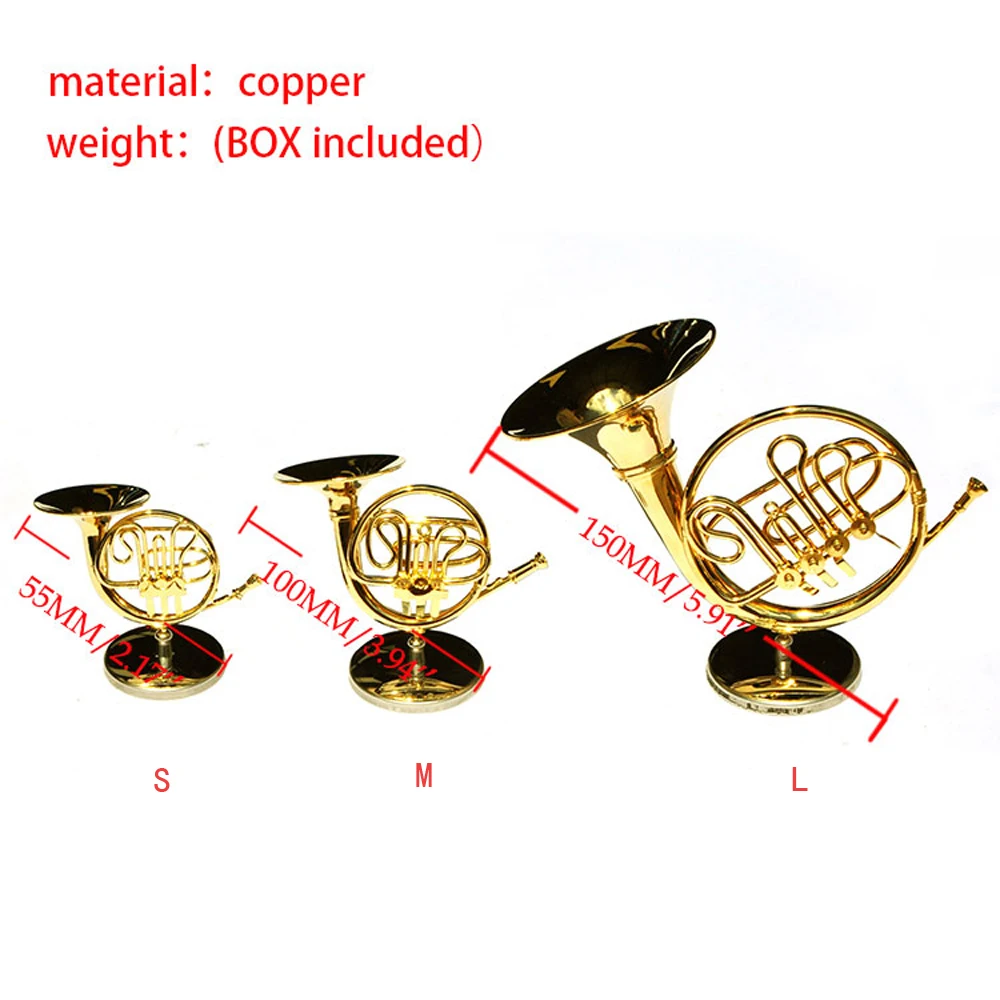 MoonEmbassy французский Рог модель музыкальный инструмент Миниатюрный стол Декор дисплей реалистичный музыкальный любитель подарок на день рождения