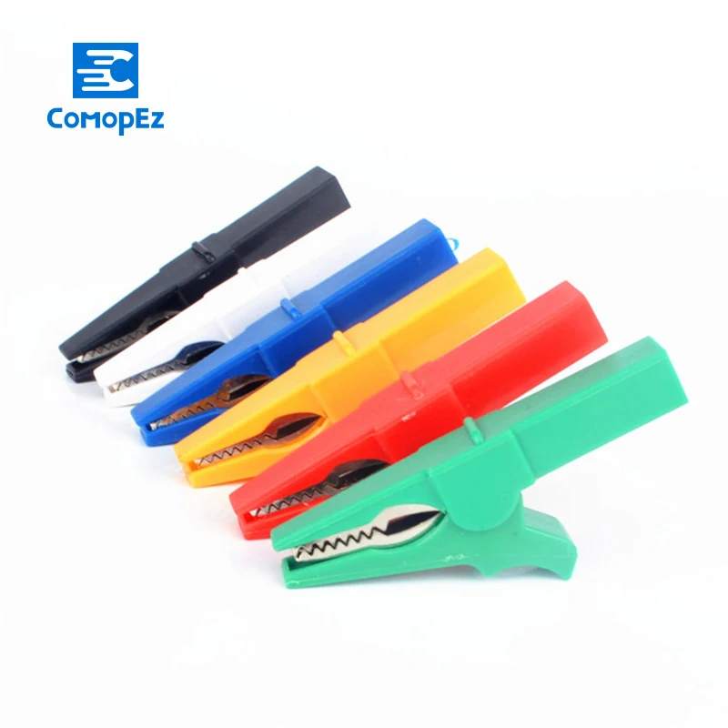 

1Pc 55MM Pure Copper Car Alligator Clip Complete Insulation Plastic Shell Alligator Clip Fit 4mm Banana Plug
