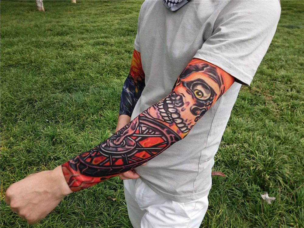 Нарукавная повязка на руку для спорта на открытом воздухе бесшовный тату-рукав набор тату Цветок на руку летний солнцезащитный ледяной рукав принадлежности для верховой езды 003