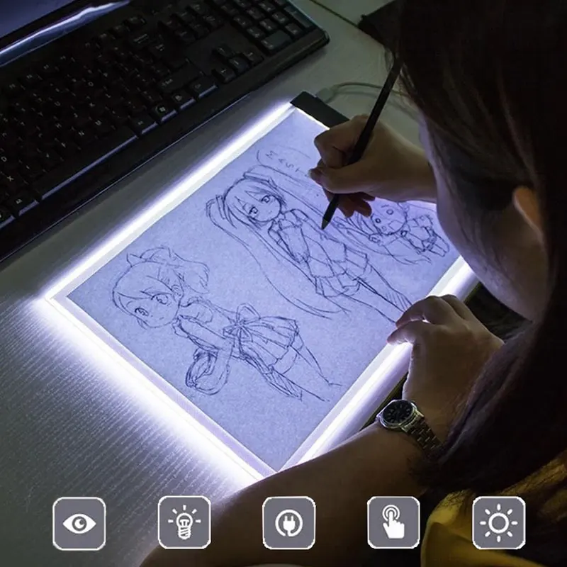 Мини Тонкий A5 LED 2D планшет для рисования цифровой графический планшет художественный трафарет для письма трехступенчатый затемнение IP65 све... Мини Тонкий A5 LED 2D планшет для рисования цифровой графический планшет художественный трафарет для письма трехступенчатый затемнение IP65 све...
