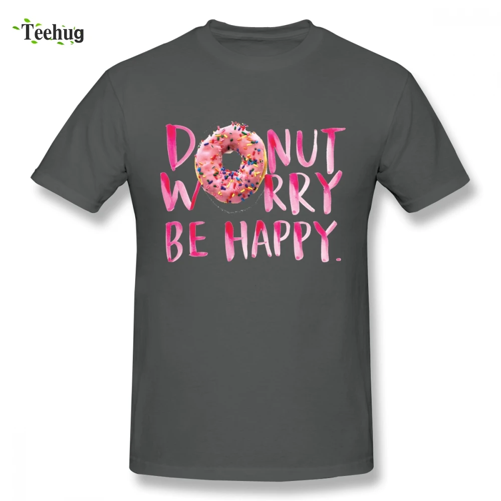 Досуг пончик Worry Be Happy футболка для мальчиков Бесплатная доставка уникальный