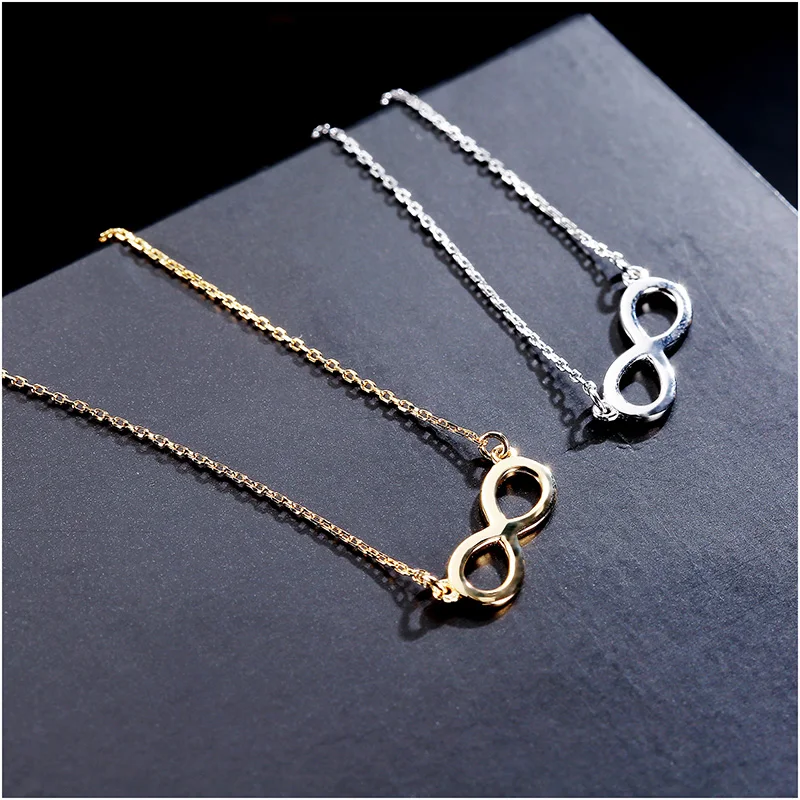 Fashion Infinite Symbol Pendant Necklace 925 Sterling  Silver 8 Shape Necklaces Clavicle Necklaces Jewelry for Women (12)