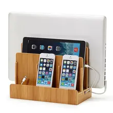 Useful Stuff Eco-Friendly Bamboo Multi-Device Charging Station and Dock for iphone7/ 6S PLUS/5s For ipad air and macbook