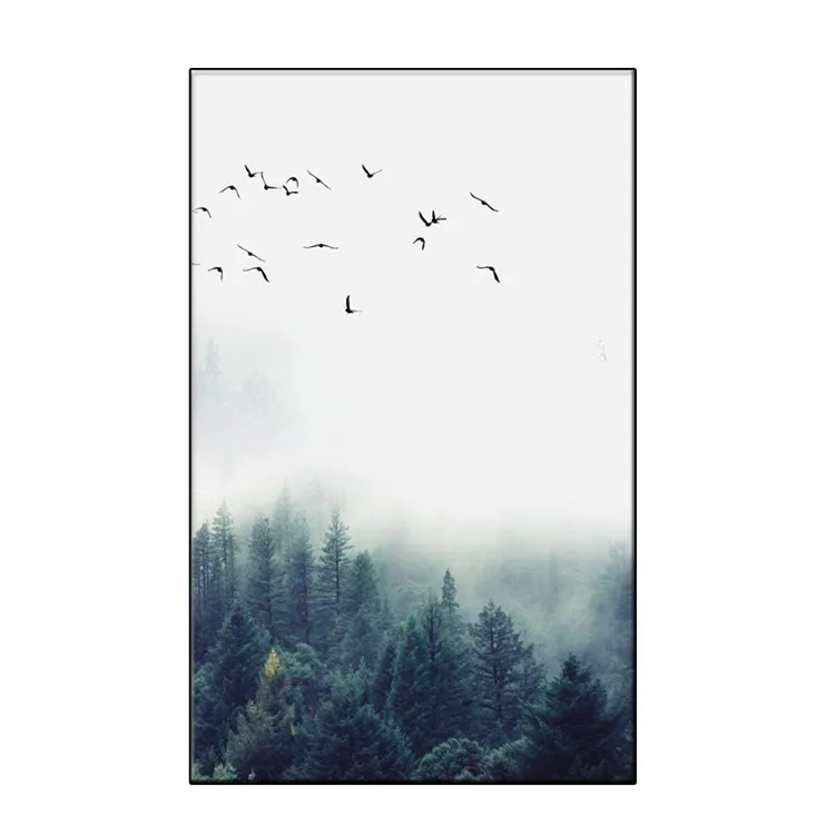 Unframed Waterproof ink Canvas Spray Paintings by Numbers Wall Art Vertical Rectangle Landscape Poster Paintings (5)