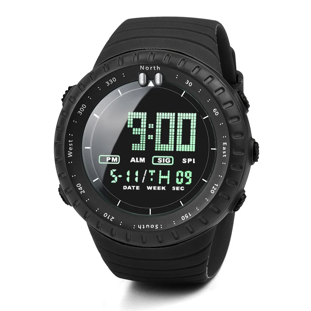 Модные Военные спортивные мужские часы с цифровым дисплеем, водонепроницаемые, ступенчатые, силиконовые часы, топ, люксовый бренд, светодиодный, мужские наручные часы A5