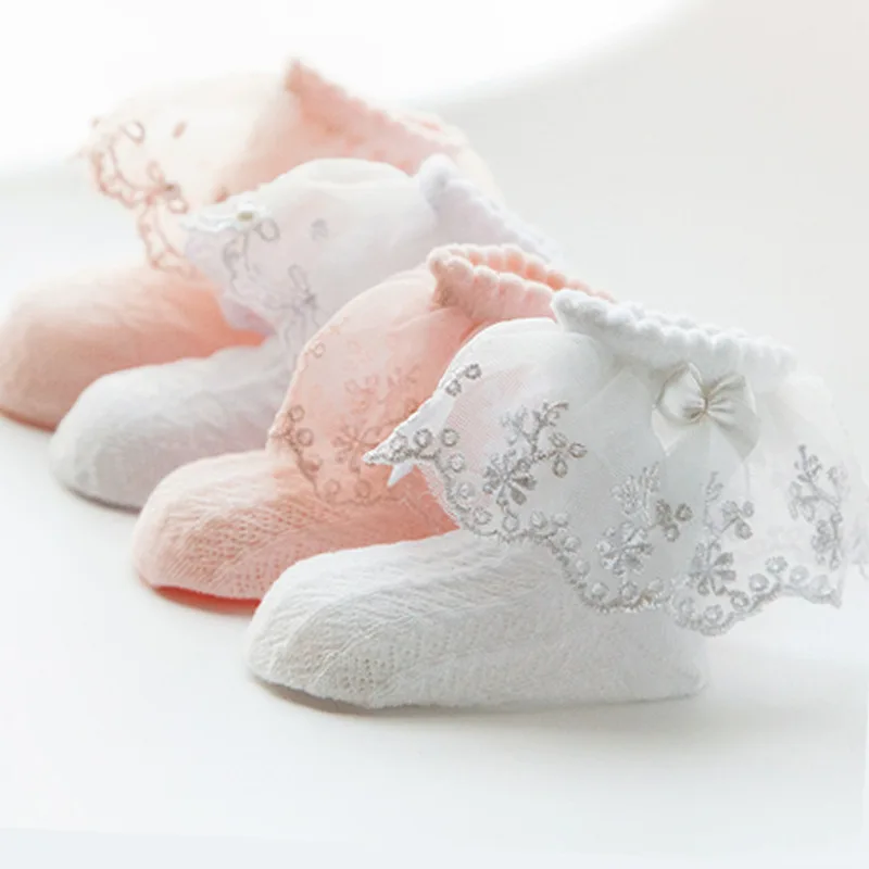 

1PCS Thin summer baby girls kids toddler white cotton lace ruffle princess mesh socks children's ankle short sock Breathable