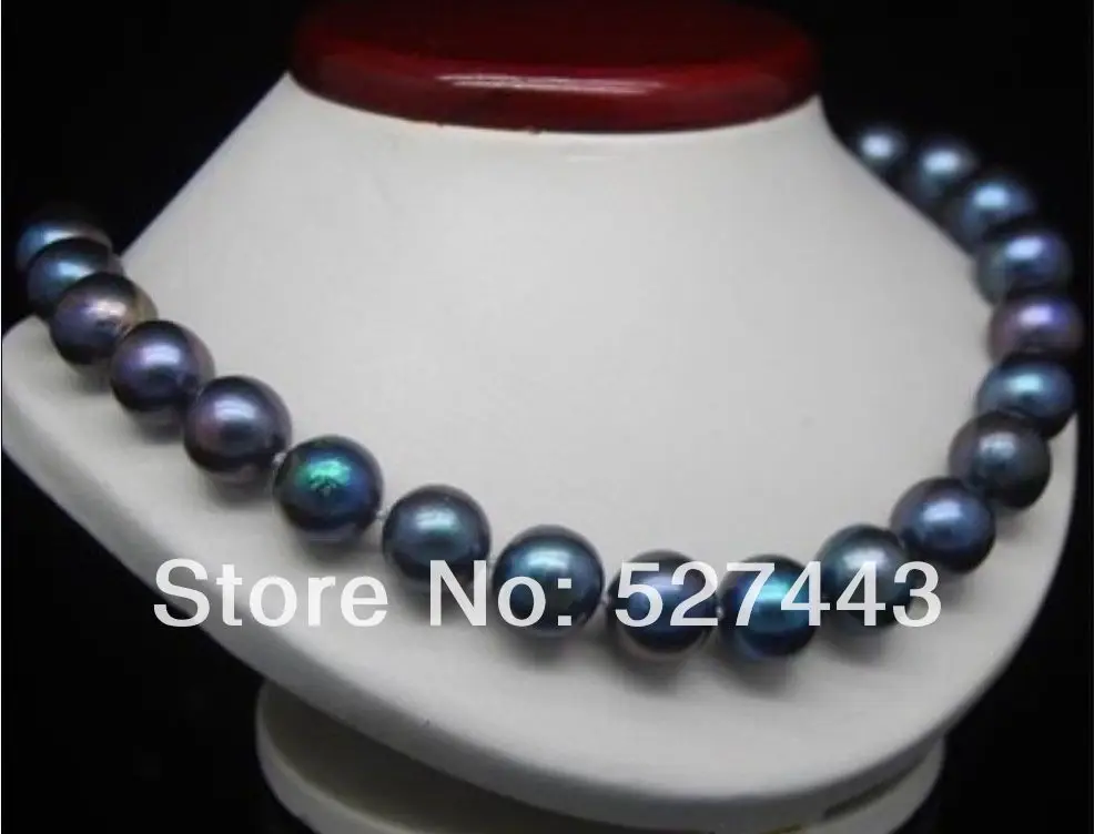 

Wholesale fast Charming AAA 10-11mm Black Tahitian Cultured PEARL NECKLACE 18" (A0322)