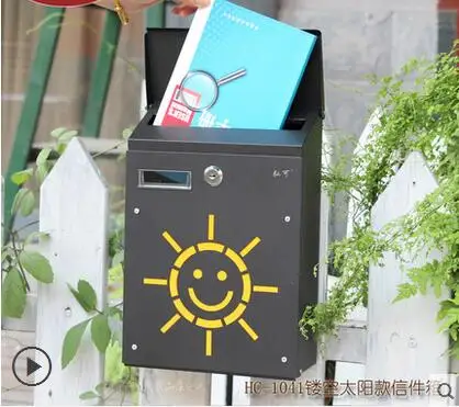 Modern Style Gray Villa Mailbox Outdoor Newspaper Letter Box Suggestion Box
