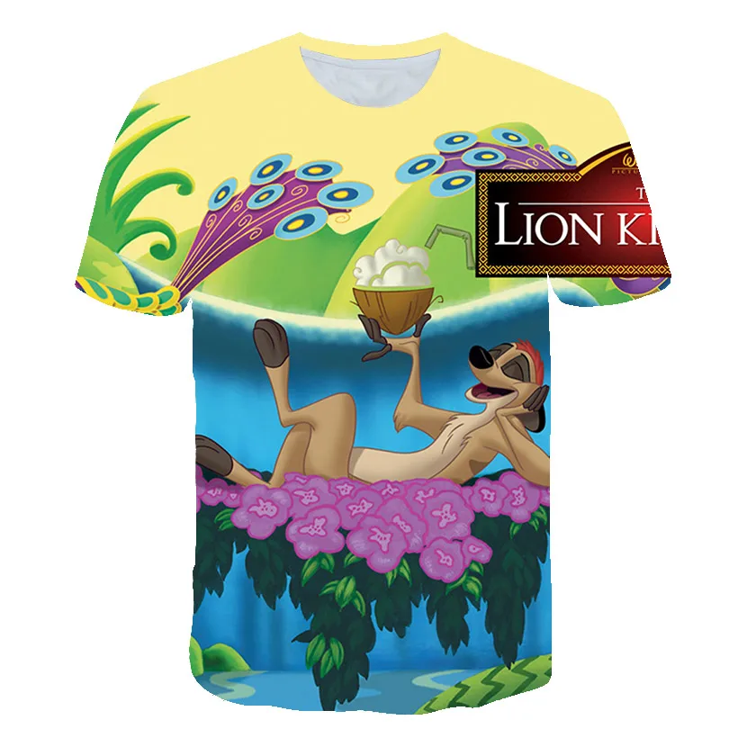 

Family Boy tees The Lion King Simba 3D Printing Tshirt Kids cosplay Children Cartoon Tee baby Tops Summer short sleeve T-shirt