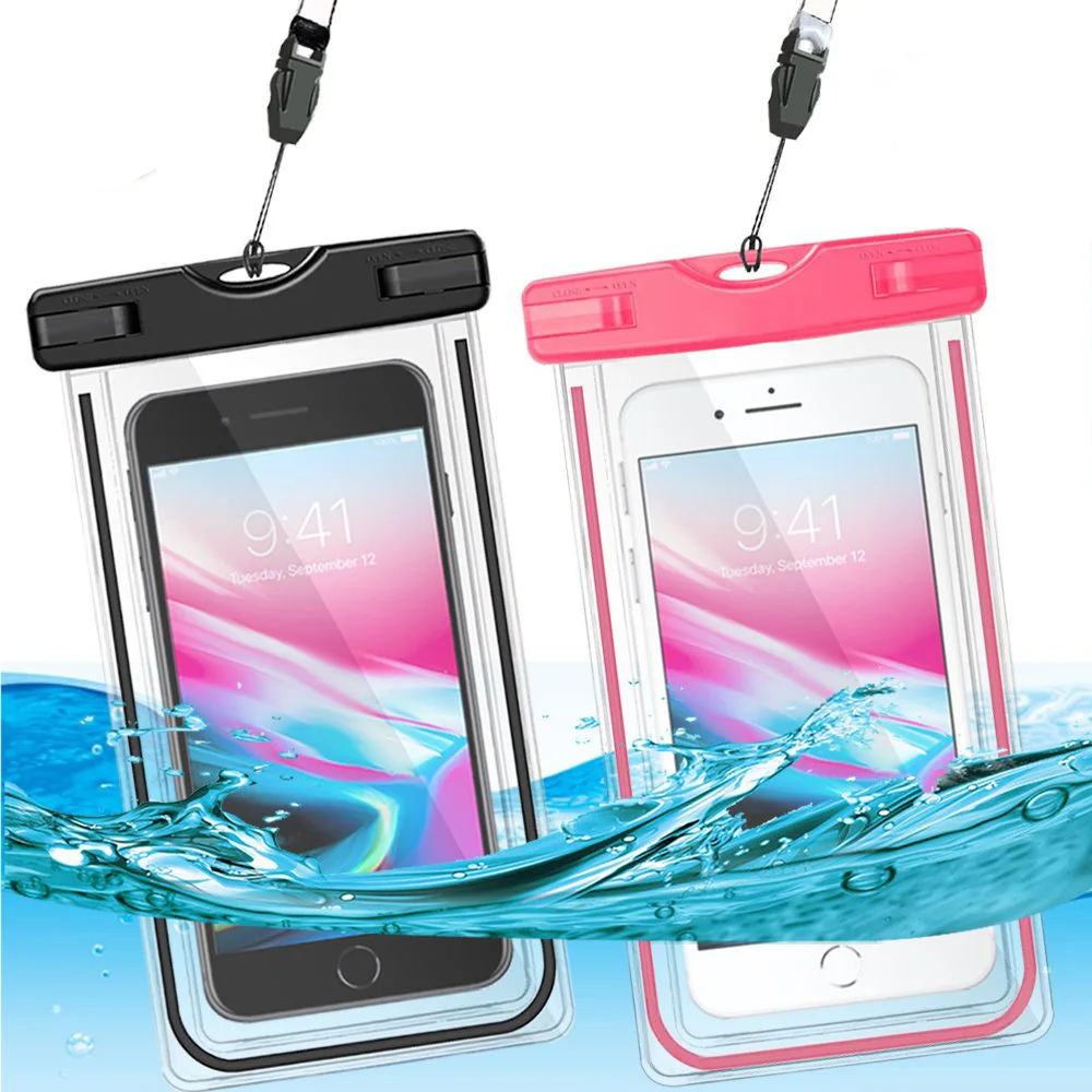

BQ Aquaris X / X Pro Waterproof Case Underwater Luminous Smartphone Bag For BQ Strike 5020 / BQ-5702 Spring With Neck Strap
