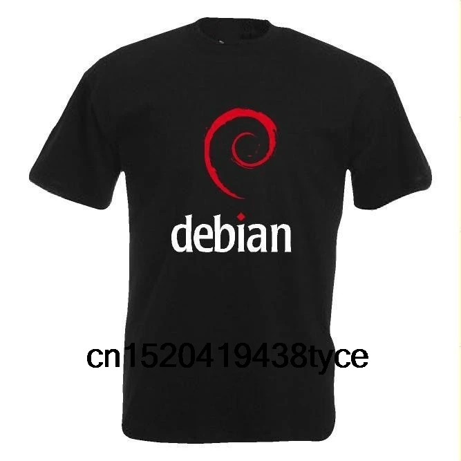 Мужская черная футболка Debian Linux | одежда