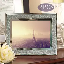 Giftgarden 4x" стеклянные рамки с серебряной стороной картины рамки наборы домашнего декора украшения, набор из 2 шт