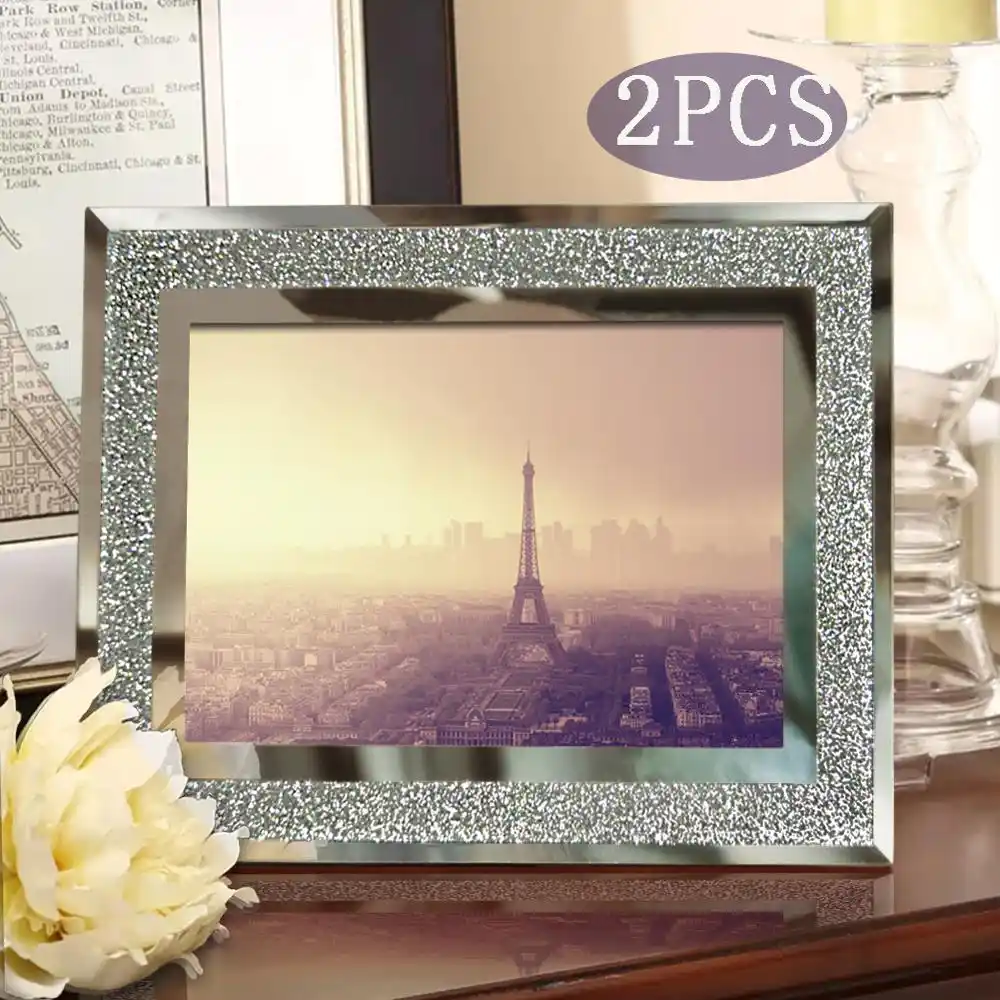 Giftgarden 8x10" Glass Frames with Silver Side Picture Frame Sets Home