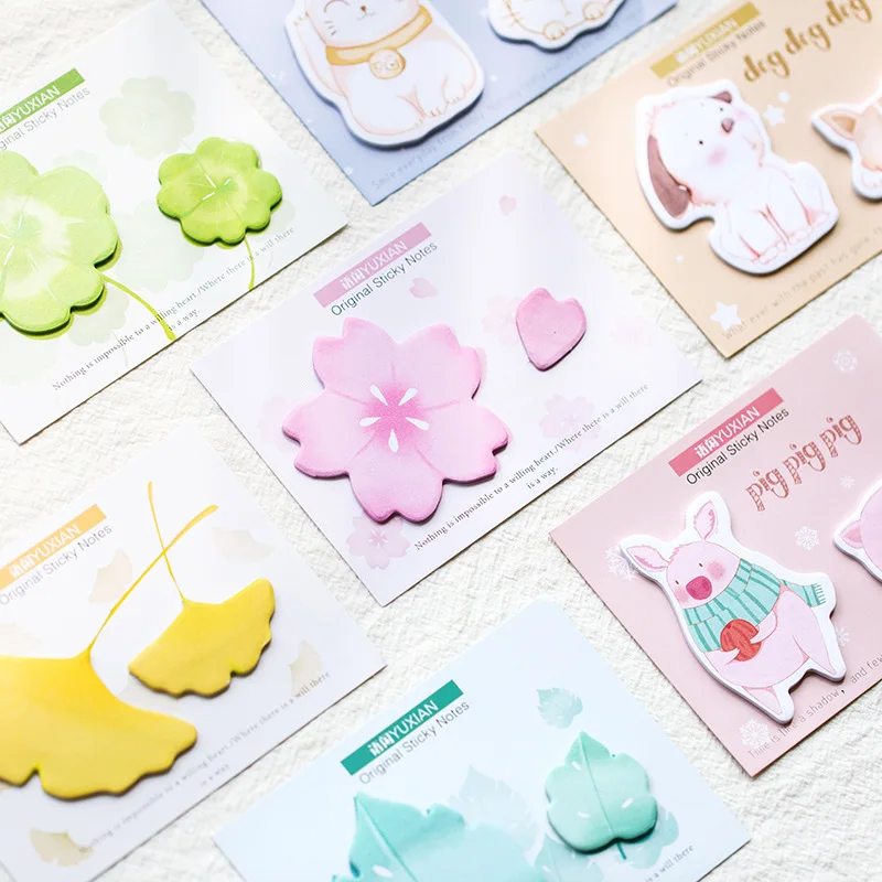 

Coloffice 2PCs Warm Sun Series Memo Pad Creative Small Fresh Cute Message Note Students N Times Sticker Office School Supplies