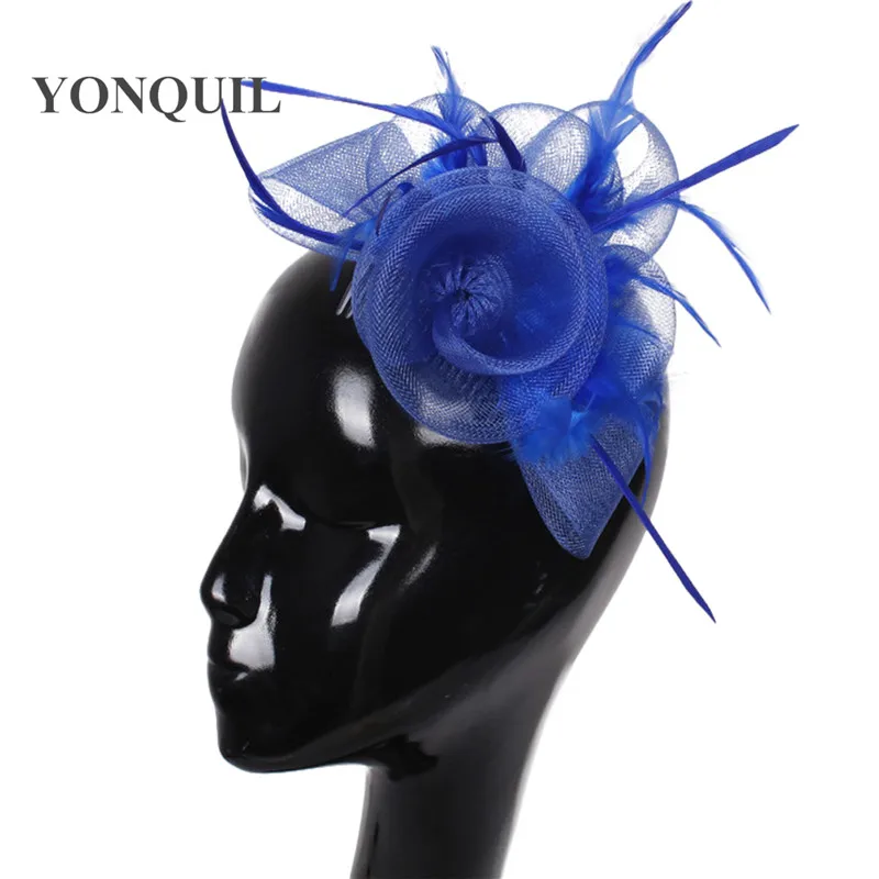 Высокое качество шляпы fascinator красивые гребни модные аксессуары дизайн волос чародей головной убор случаю вечерние головные уборы FS37 - Цвет: royal blue