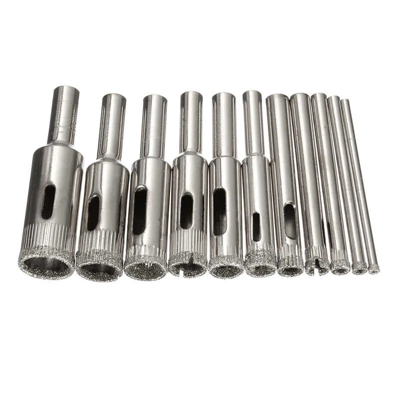 

11Pcs/set 3-14MM Diamond Coated Core Hole Saw Drill Bit Set Tools For Tiles Marble Glass 3/ 4 /5/ 6/ 7/ 8/ 9/ 10/ 11/1 2/ 14 mm